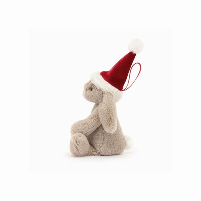 Jellycat Bashful Christmas Bunny Decoration New Zealand | TEJCL2085